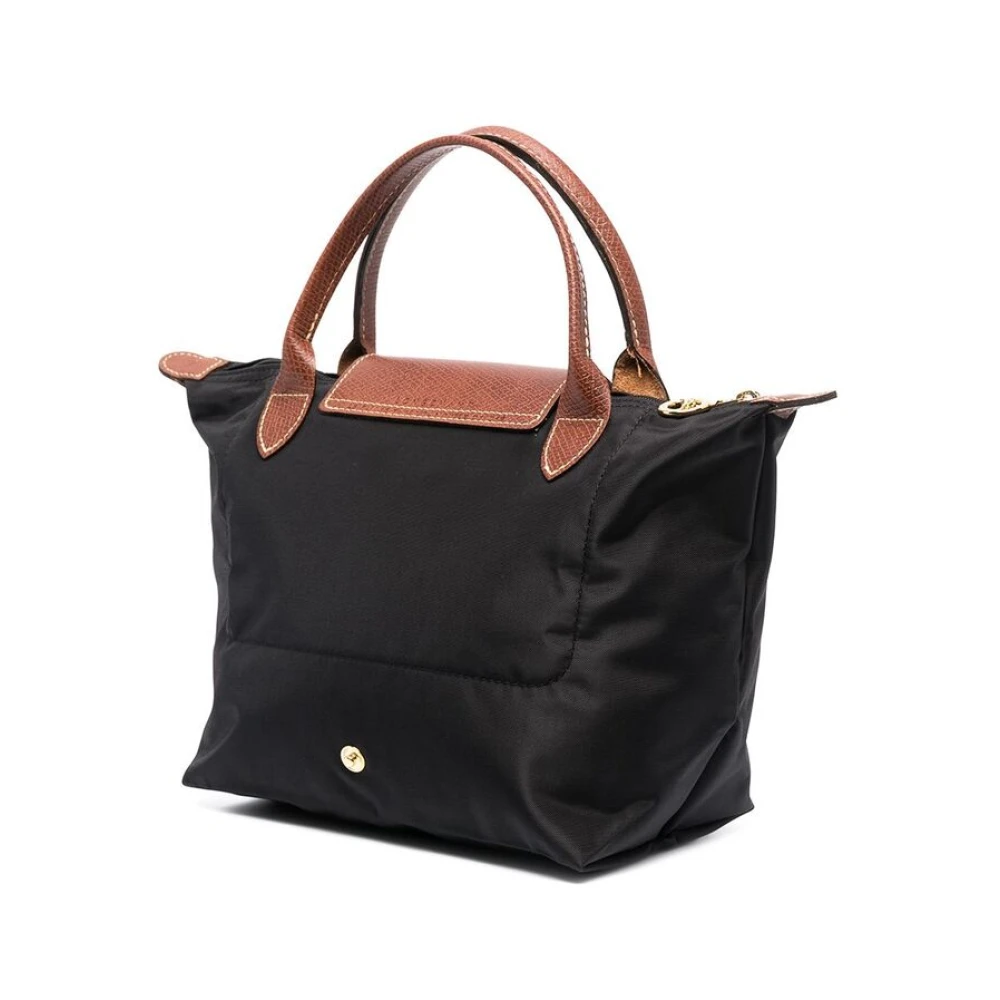 Longchamp Zwarte Leren Tote Tas Parijs Black Dames