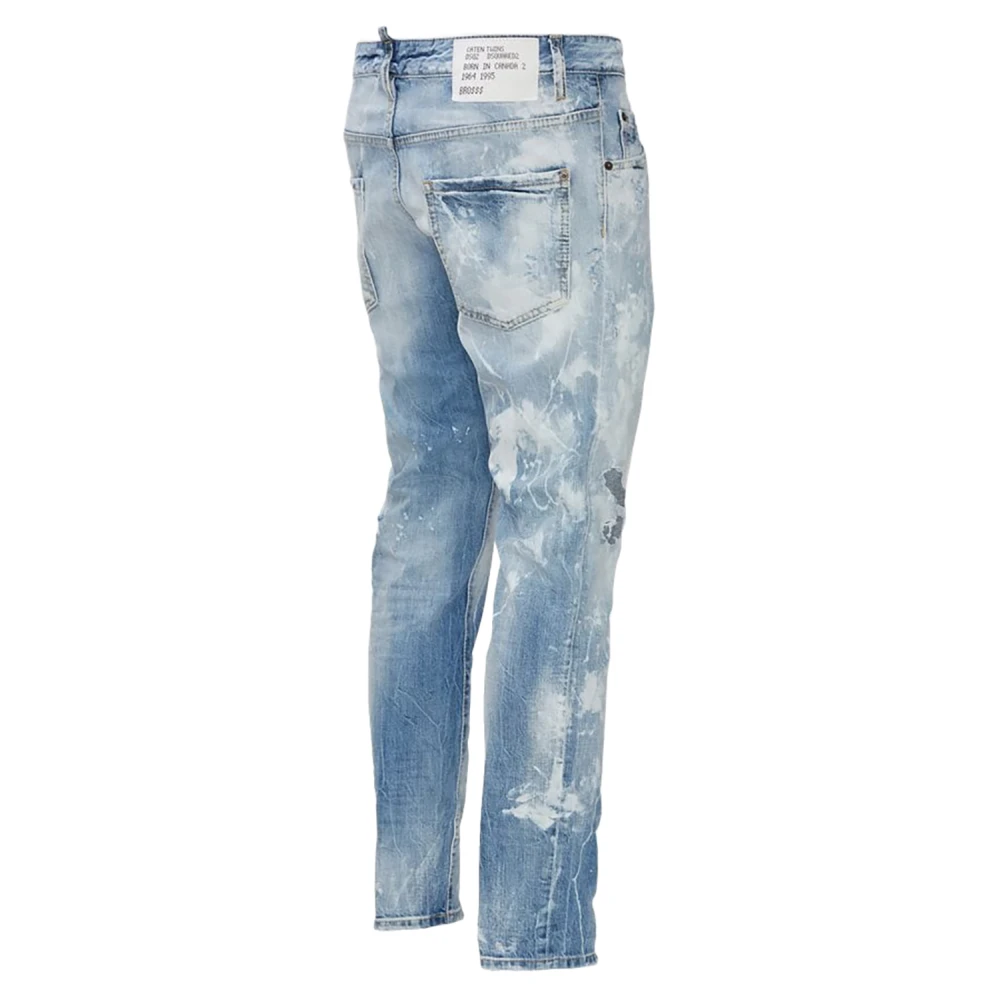 Dsquared2 Cropped Denim Jeans Blue Heren