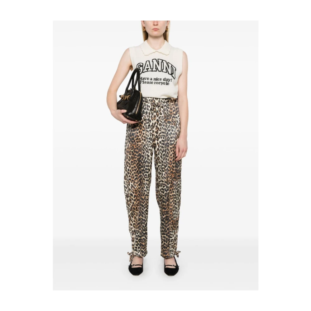 Ganni Grafische Wolmix Kraag Vest White Dames