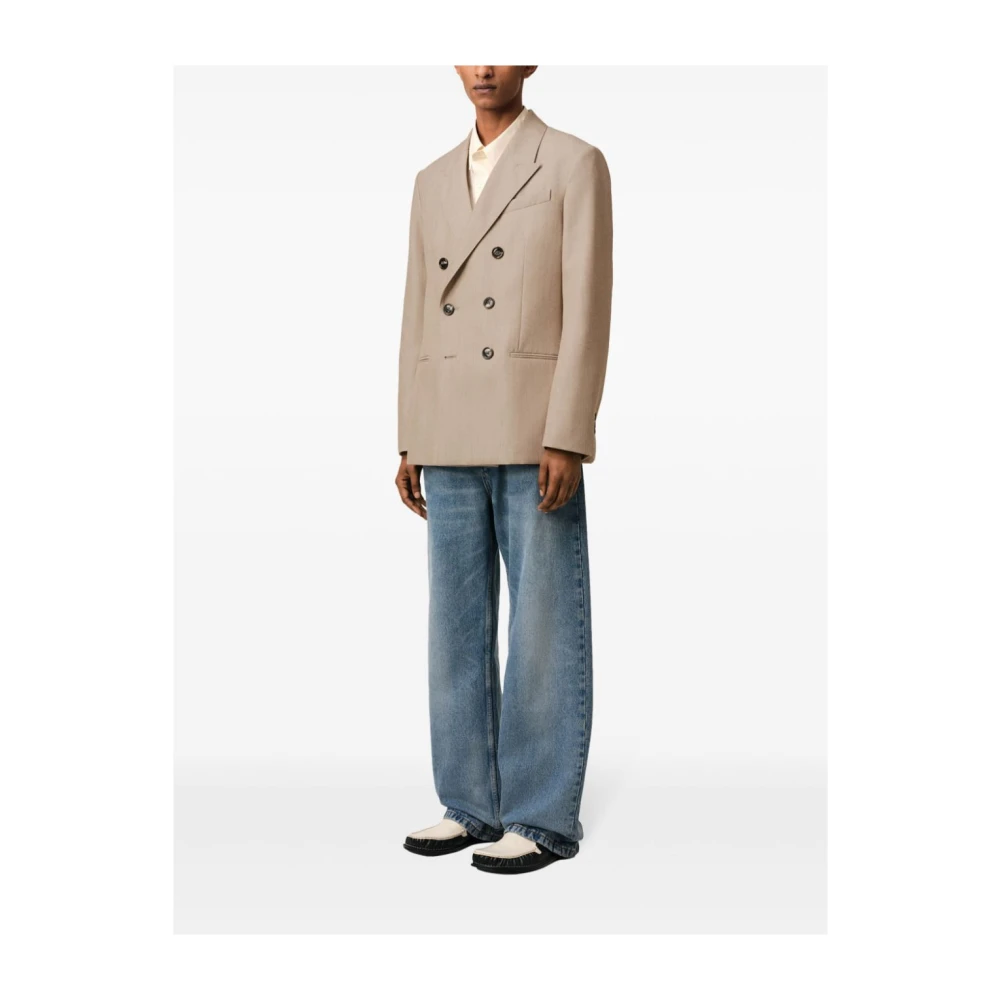 Ami Paris Stijlvol Zwart Splitjasje Beige Dames