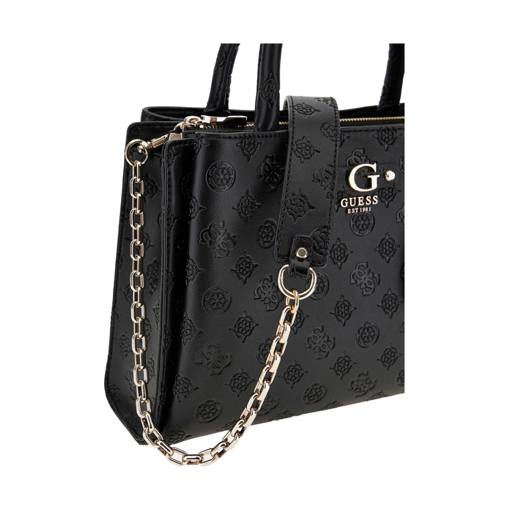 Guess Elegante zwarte handtas met gouden details Black Dames