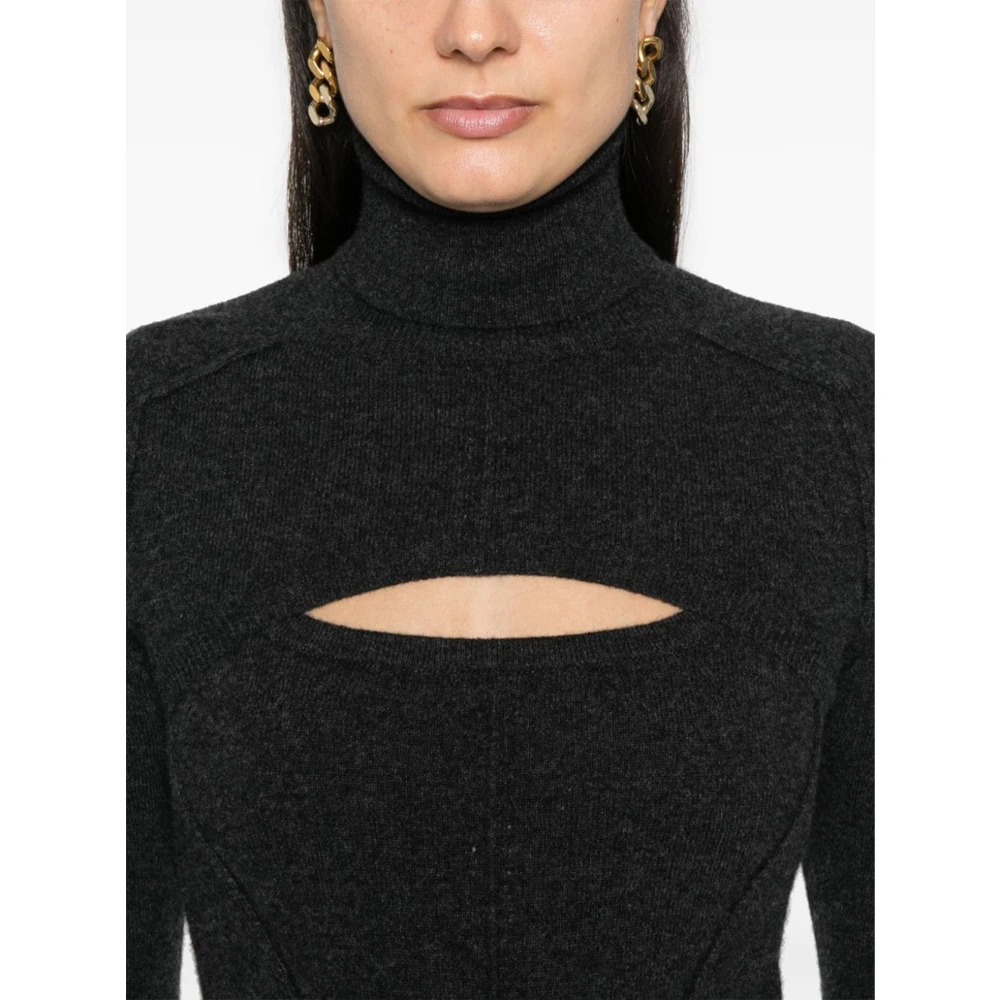 Ermanno Scervino Zwarte Wol Kasjmier Cropped Trui Black Dames