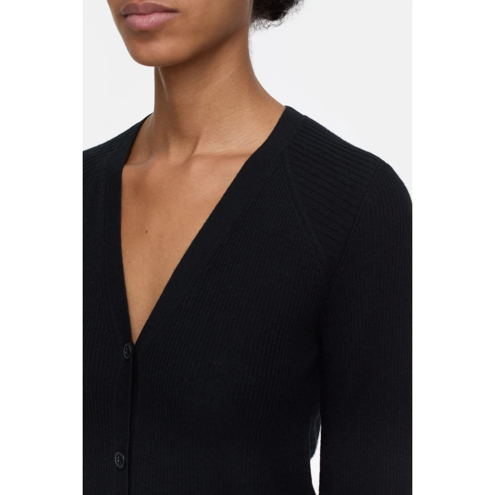 closed Kasjmiermix Vest met Hoornknopen Black Dames