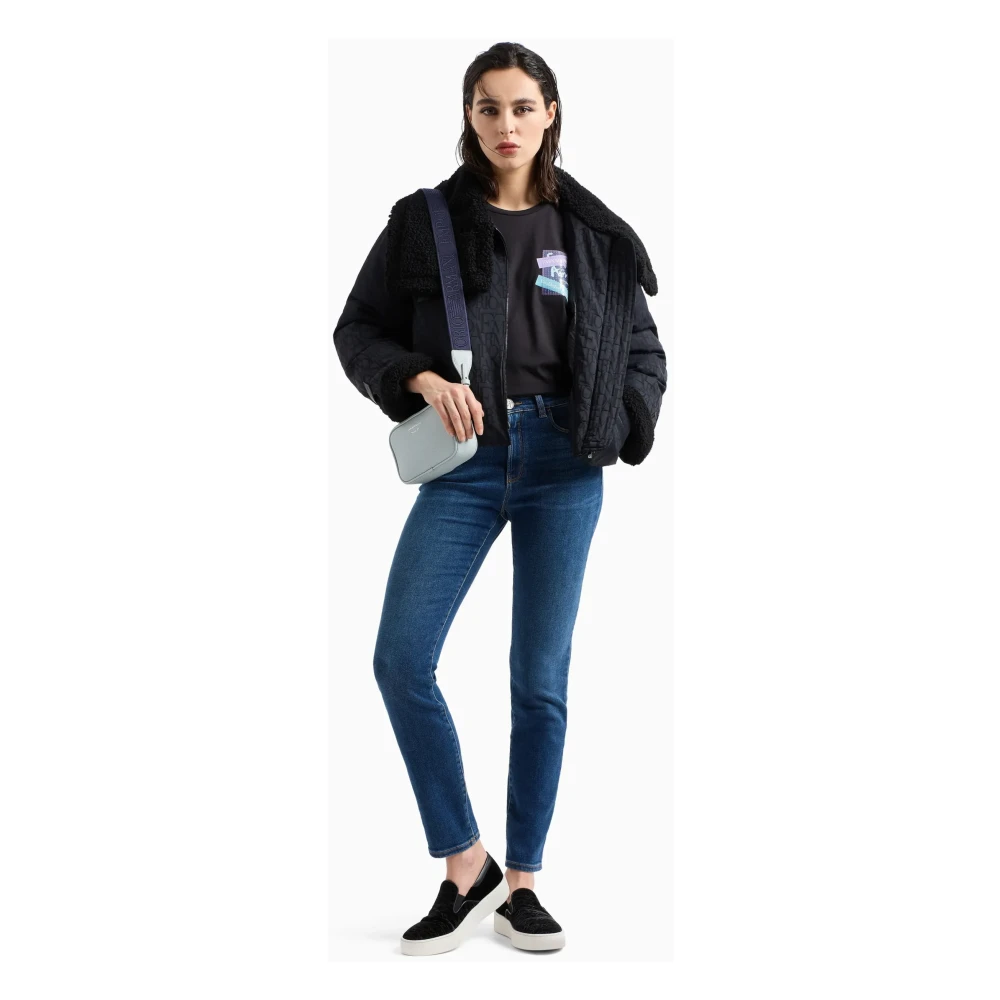 Emporio Armani Donkerblauwe Skinny Jeans met Contraststiksels Blue Dames