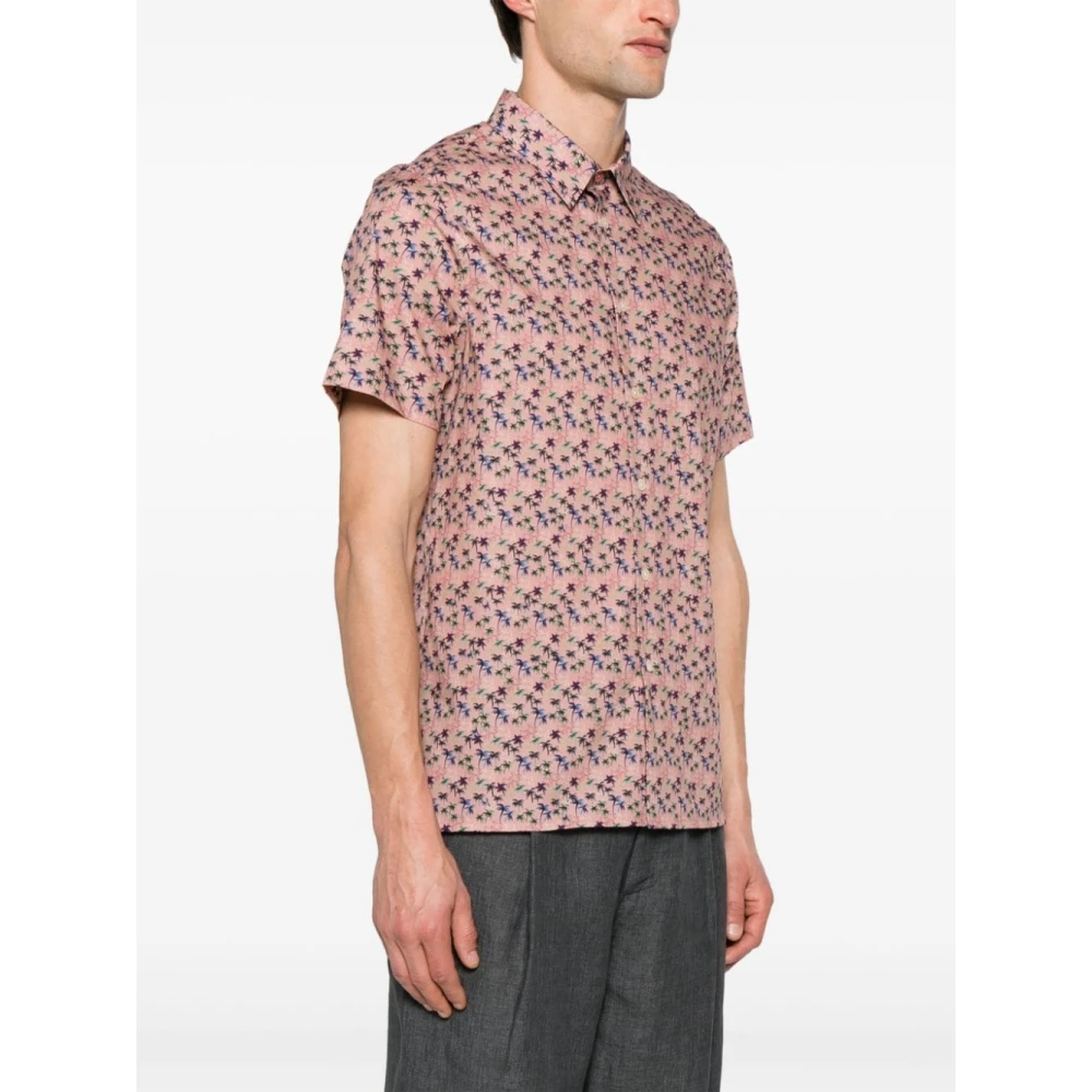 PS By Paul Smith Short Sleeve Shirts Pink Heren