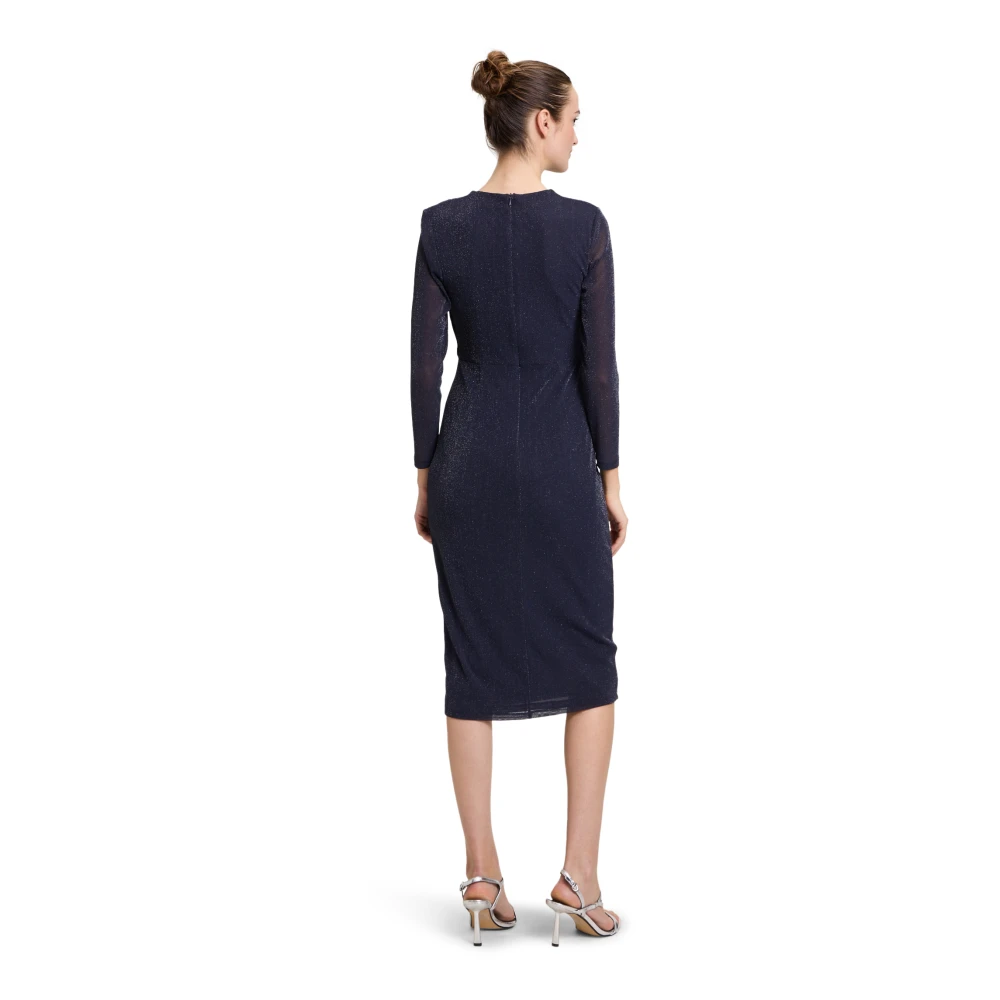 Vera Mont Elegante Lurex Cocktailjurk Blue Dames