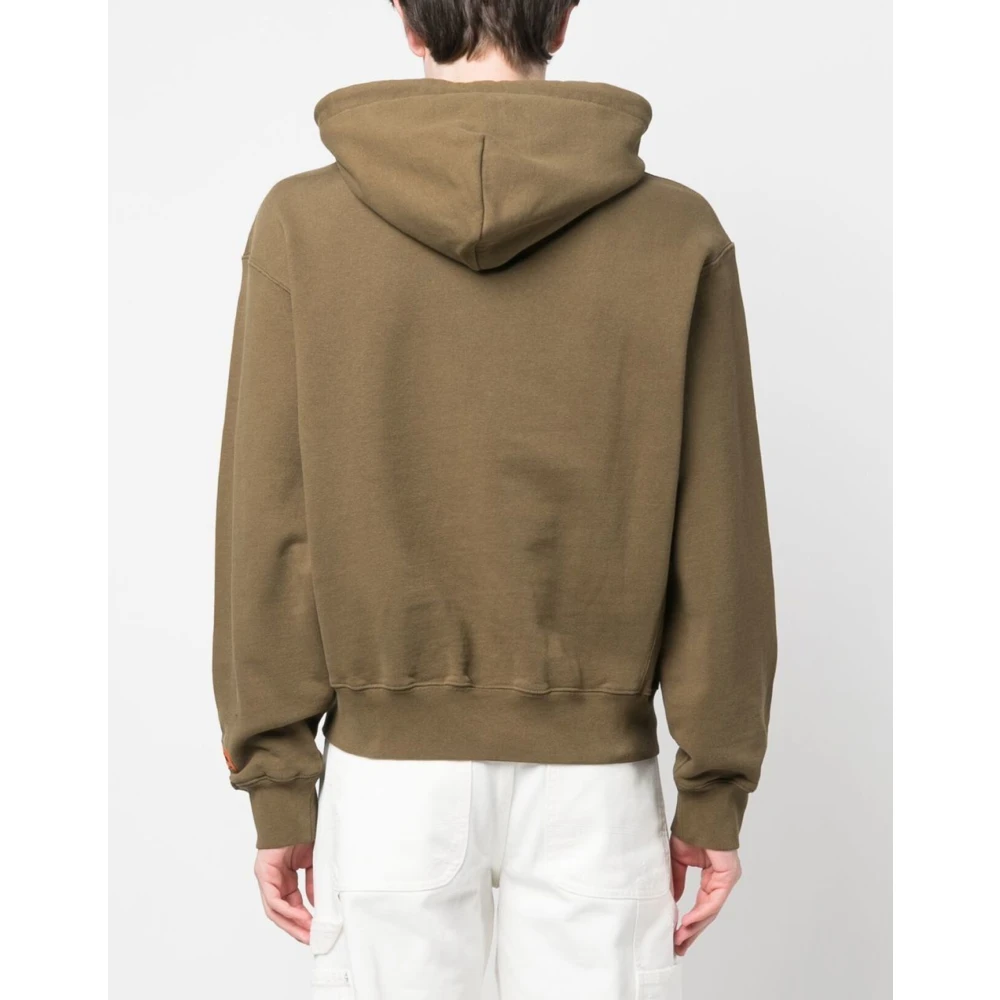 Heron Preston BW Logo Hoodie Dark Olive Black Green Heren