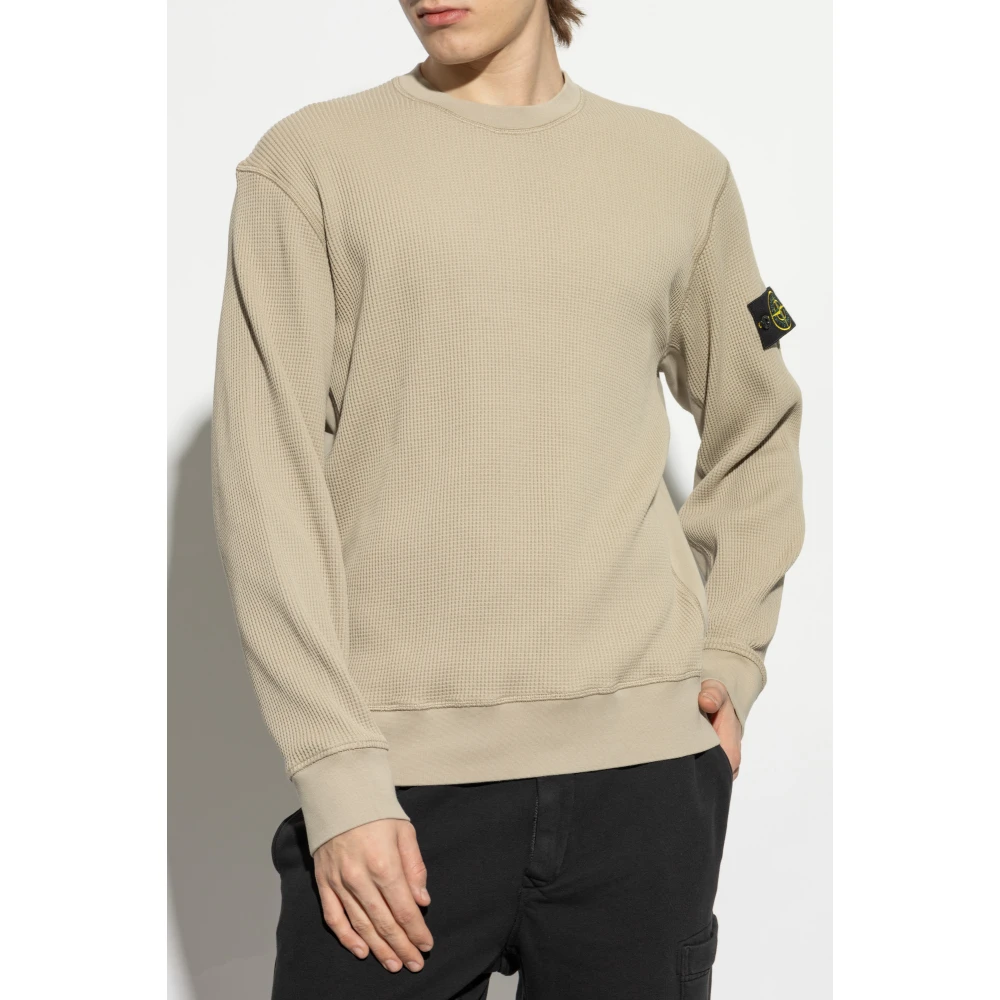 Stone Island Sweatshirt met Logo Beige Heren