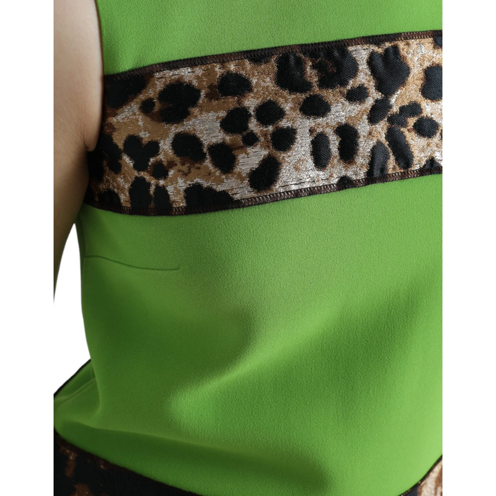 Dolce & Gabbana Groene Panel Shift Jurk Green Dames