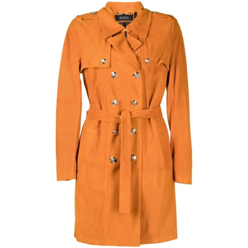 Gucci Vintage Pre-owned Suede outerwear Orange Dames