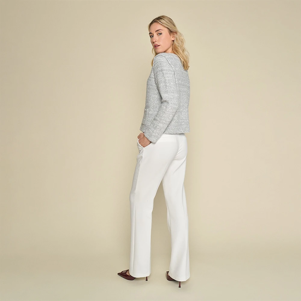 Marie Méro Grijze Gebreide Jas met Moderne Twist Gray Dames