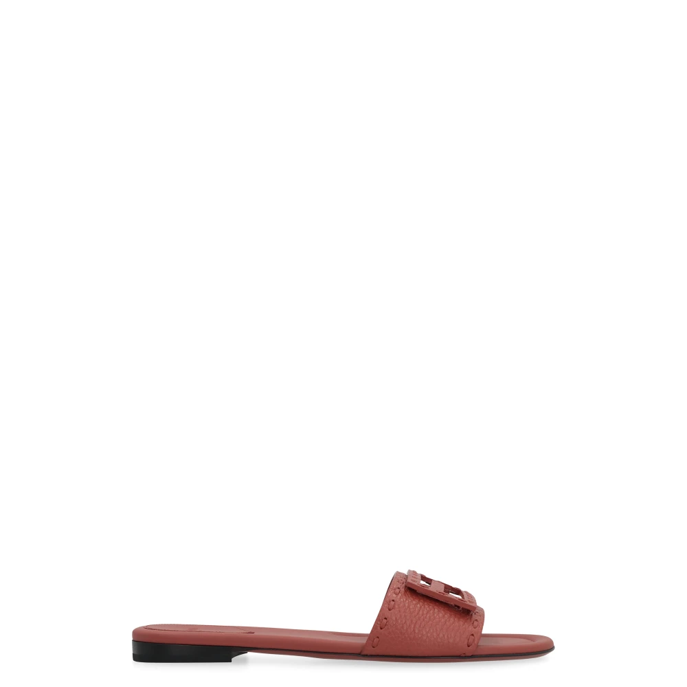 Fendi Women's Brown Baguette Leather Slides - Sliders - 4 1/2 Uk - Shoes