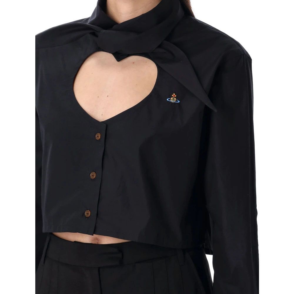 Vivienne Westwood Hart Cut Off Shirt Black Dames