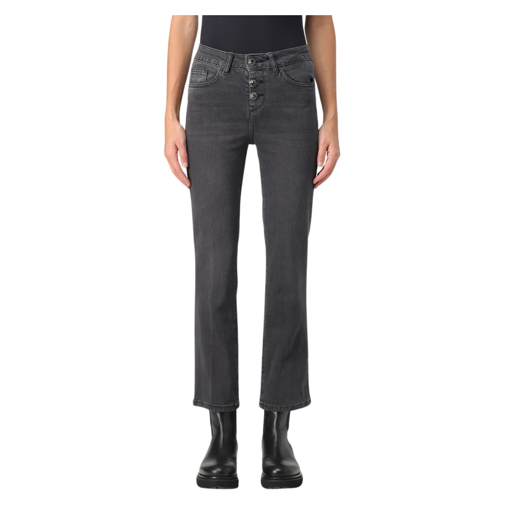 Liu Jo Prinses Hoge Taille Cropped Jeans Black Dames