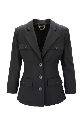 Knäppt Donna Blazer med Klassisk Krage