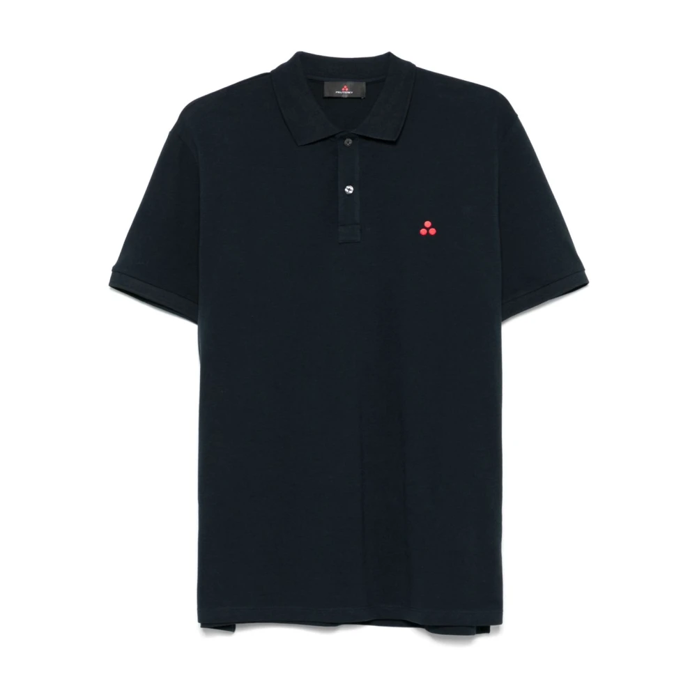 Peuterey Blauw Poloshirt met Logo Borduursel Blue Heren
