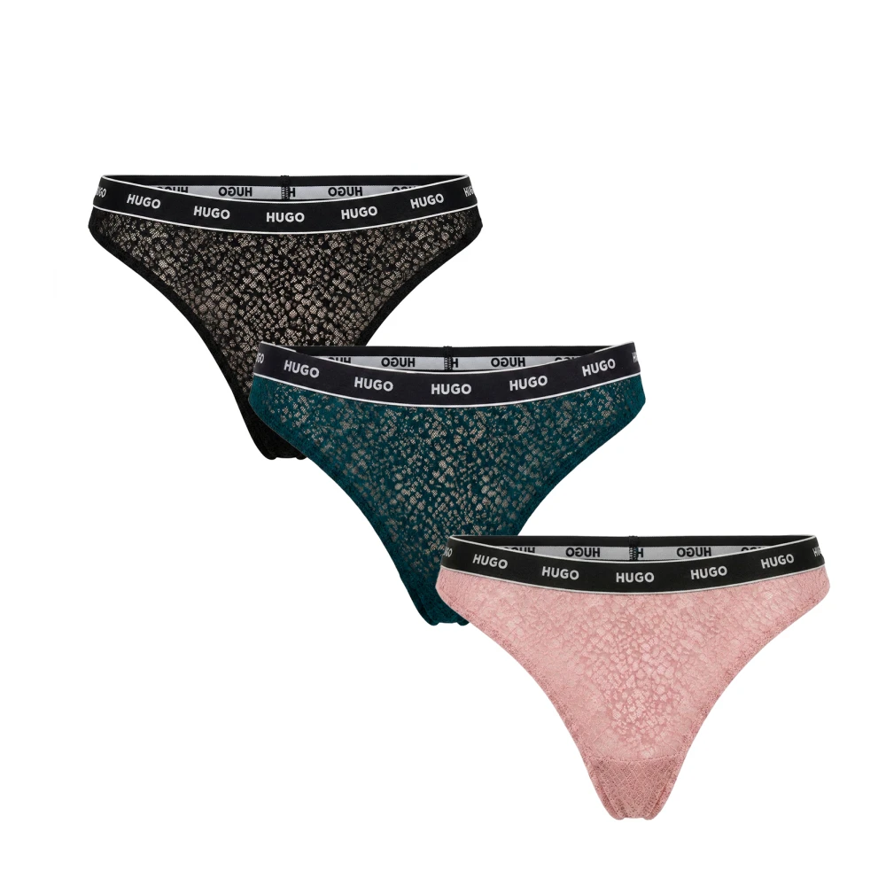 Hugo Women's Multicolor Triple Thong Lace - Underpants - L - Underwear