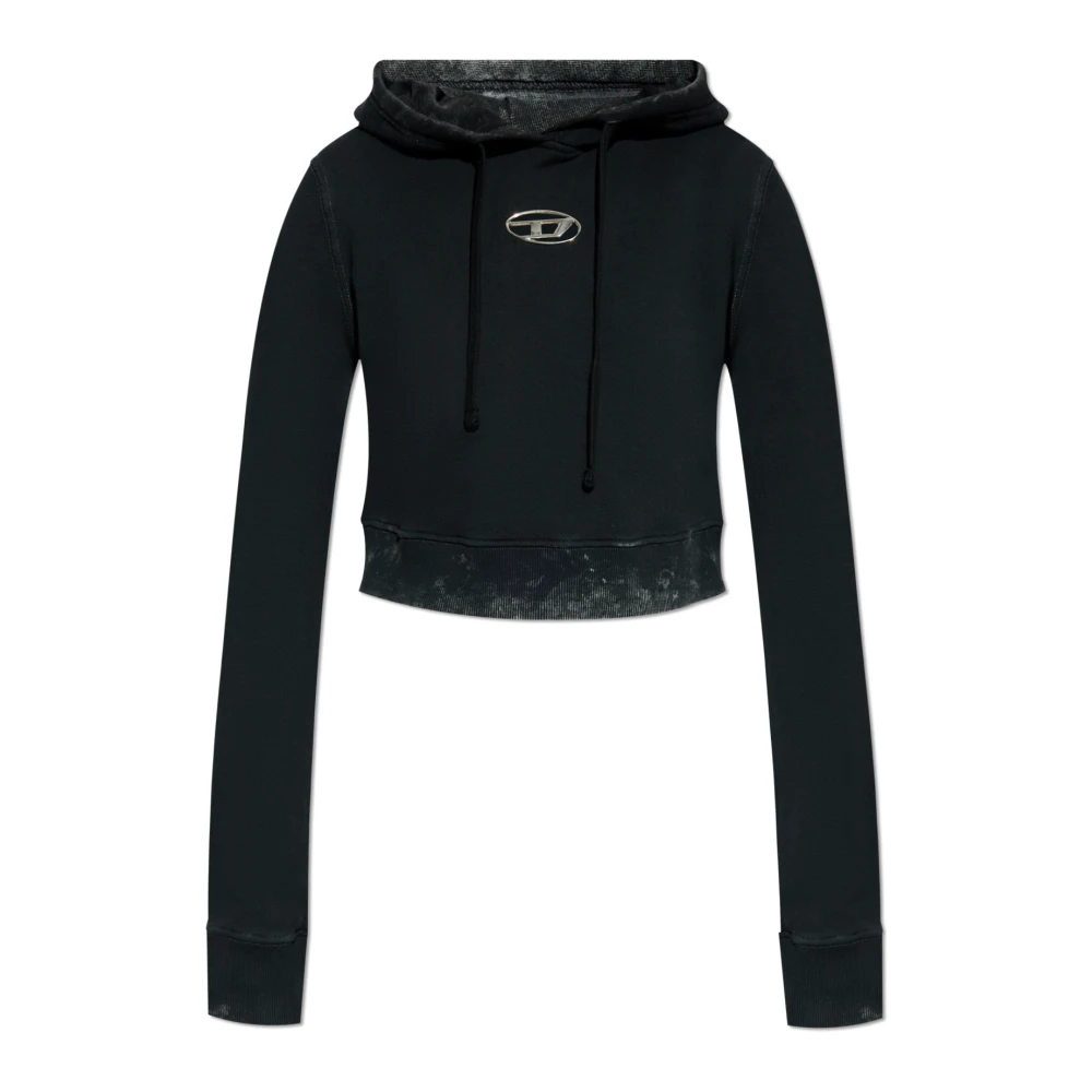 Diesel Vintage Katoenen Hoodie met Metalen Detail Black Dames