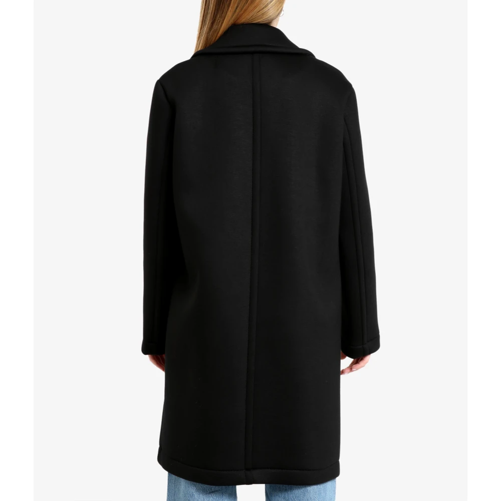 Pennyblack Jersey Scuba Effect Midi Jas Black Dames