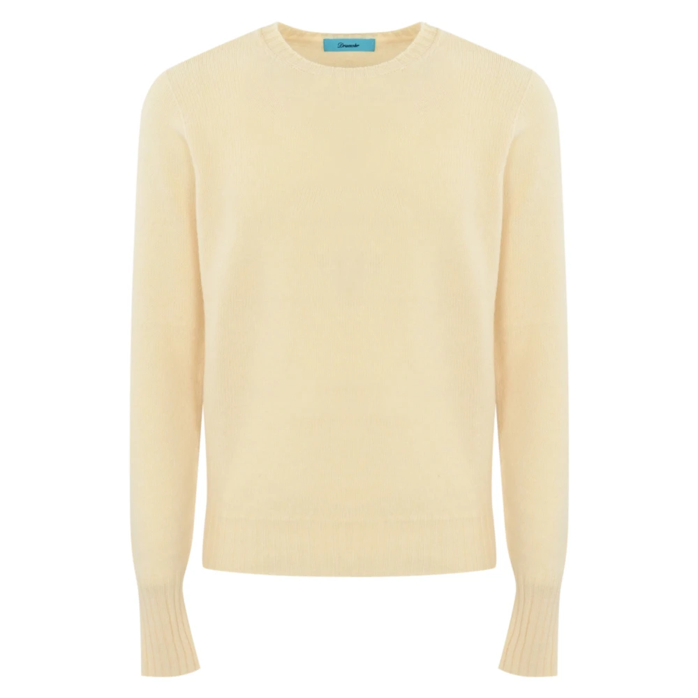 Drumohr Kasjmier Crewneck Trui in Blauw Beige Heren