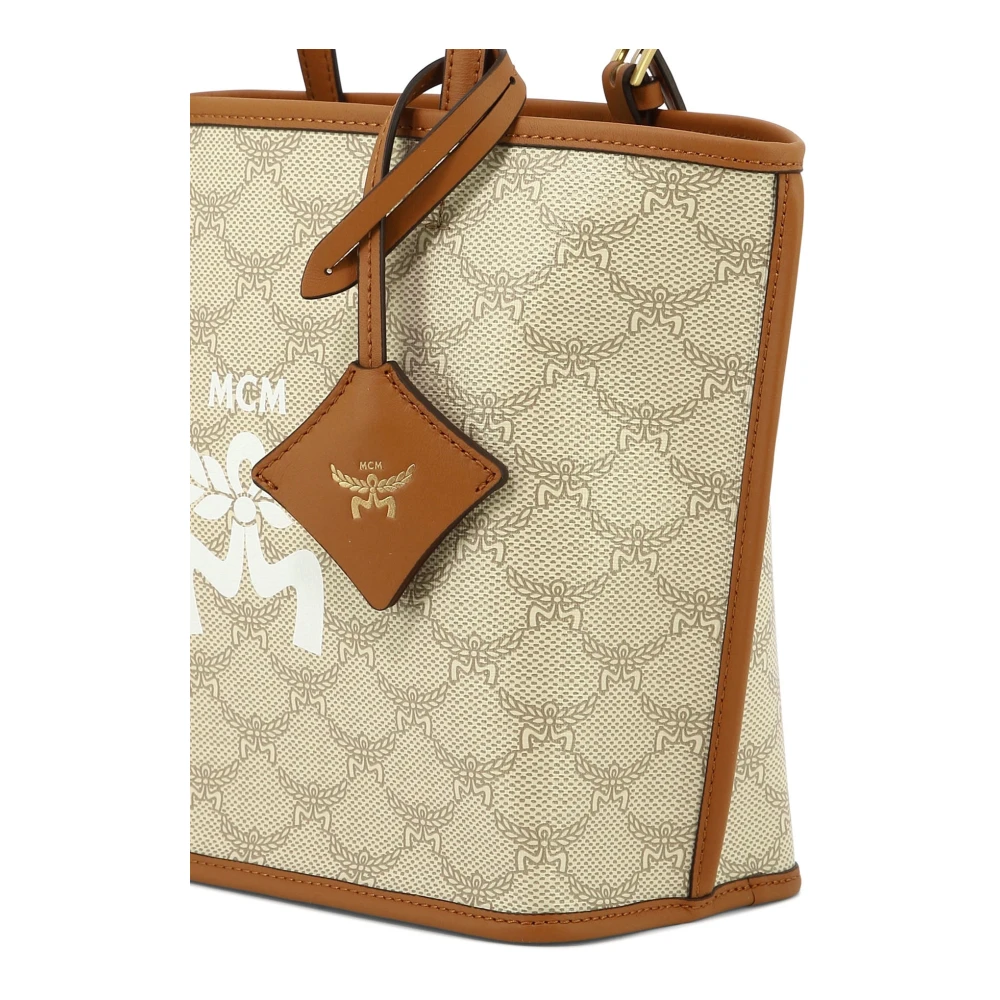 MCM Himmel Canvas Schoudertas Beige Dames