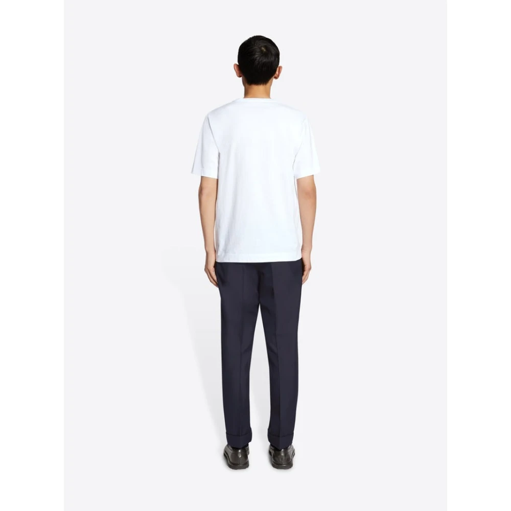 Dries Van Noten Witte Katoenen T-shirt met Ronde Hals White Heren