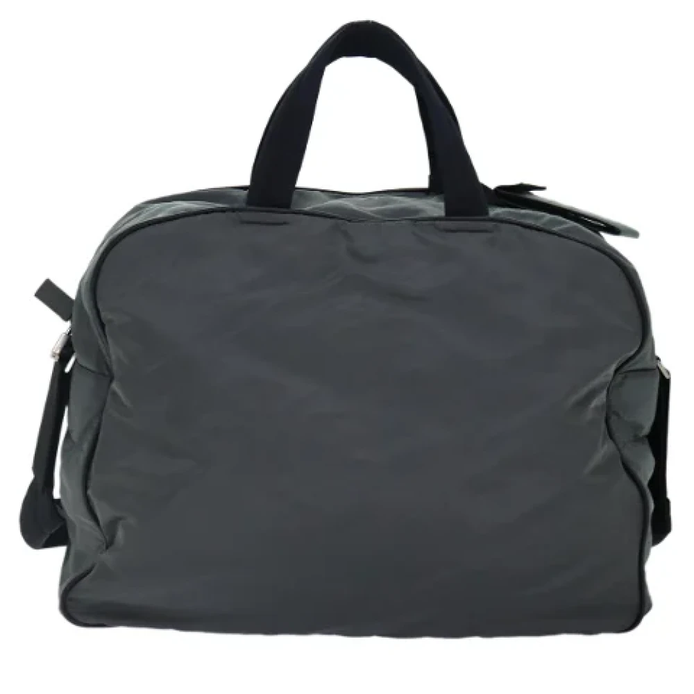 Prada Vintage Pre-owned Fabric travel-bags Gray Dames