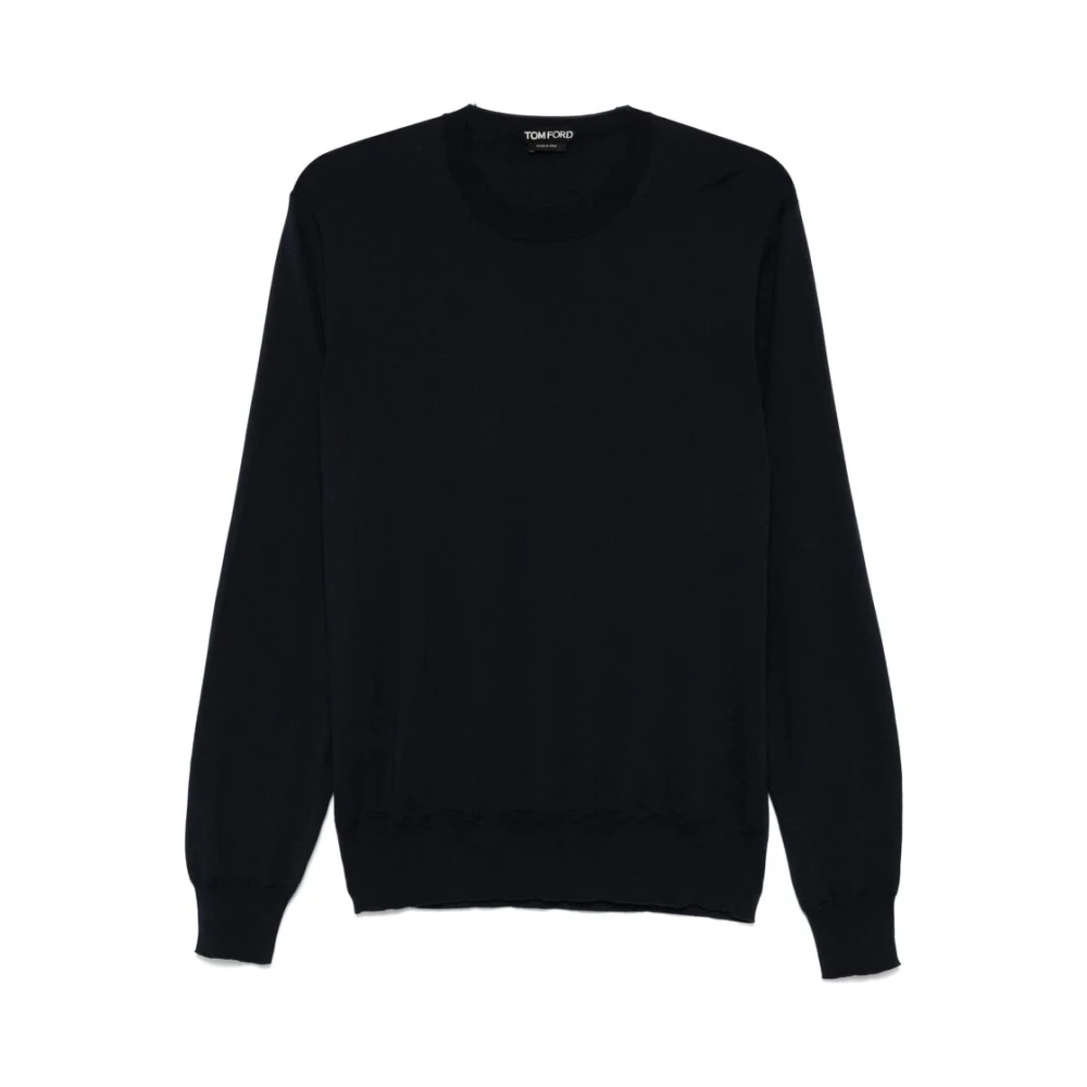 Tom Ford Navy Blue Crew Neck Sweater Blue Heren