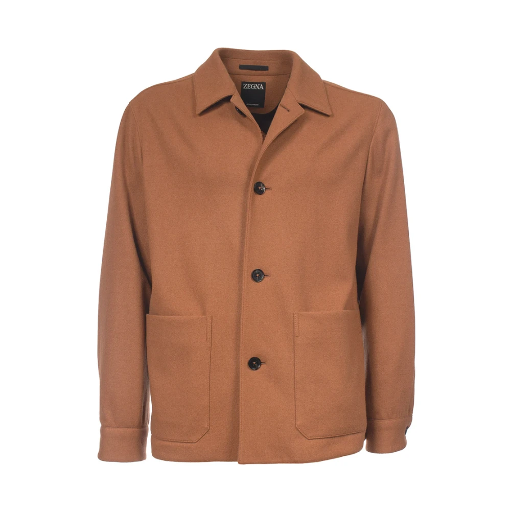 Ermenegildo Zegna Alpe Chore Jacket in Wol Kasjmier Brown Heren