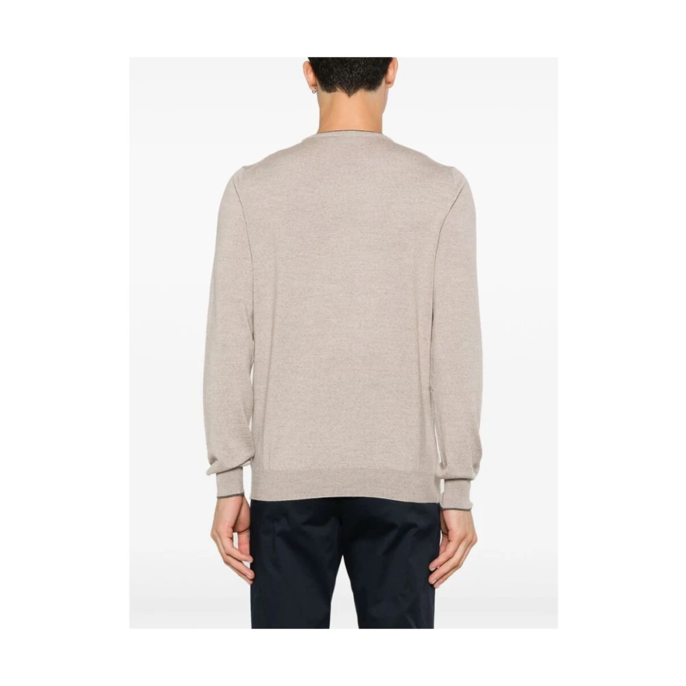La Fileria Beige Wol Crew Neck Sweater Beige Heren