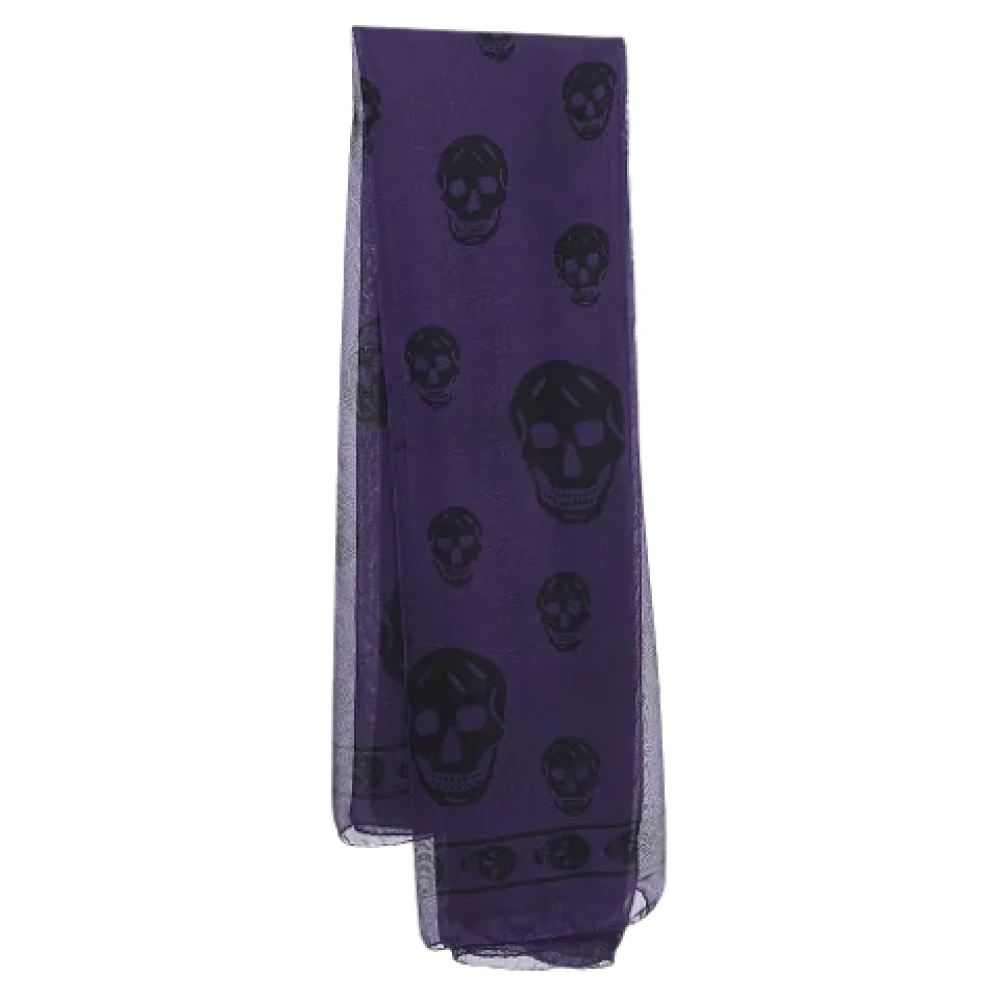 Alexander McQueen Pre-owned Silk scarves Purple Dames