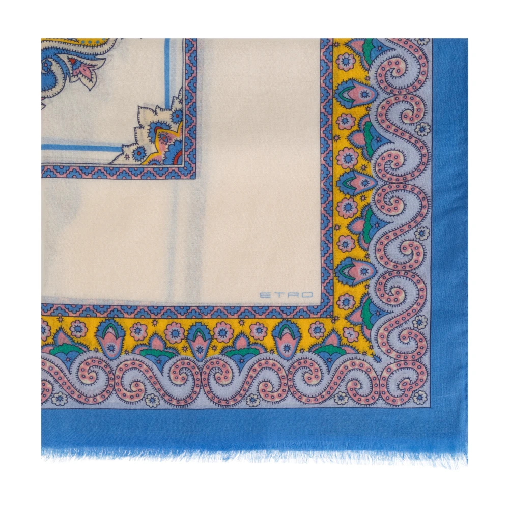 ETRO Sjaal met decoratief patroon Blue Dames