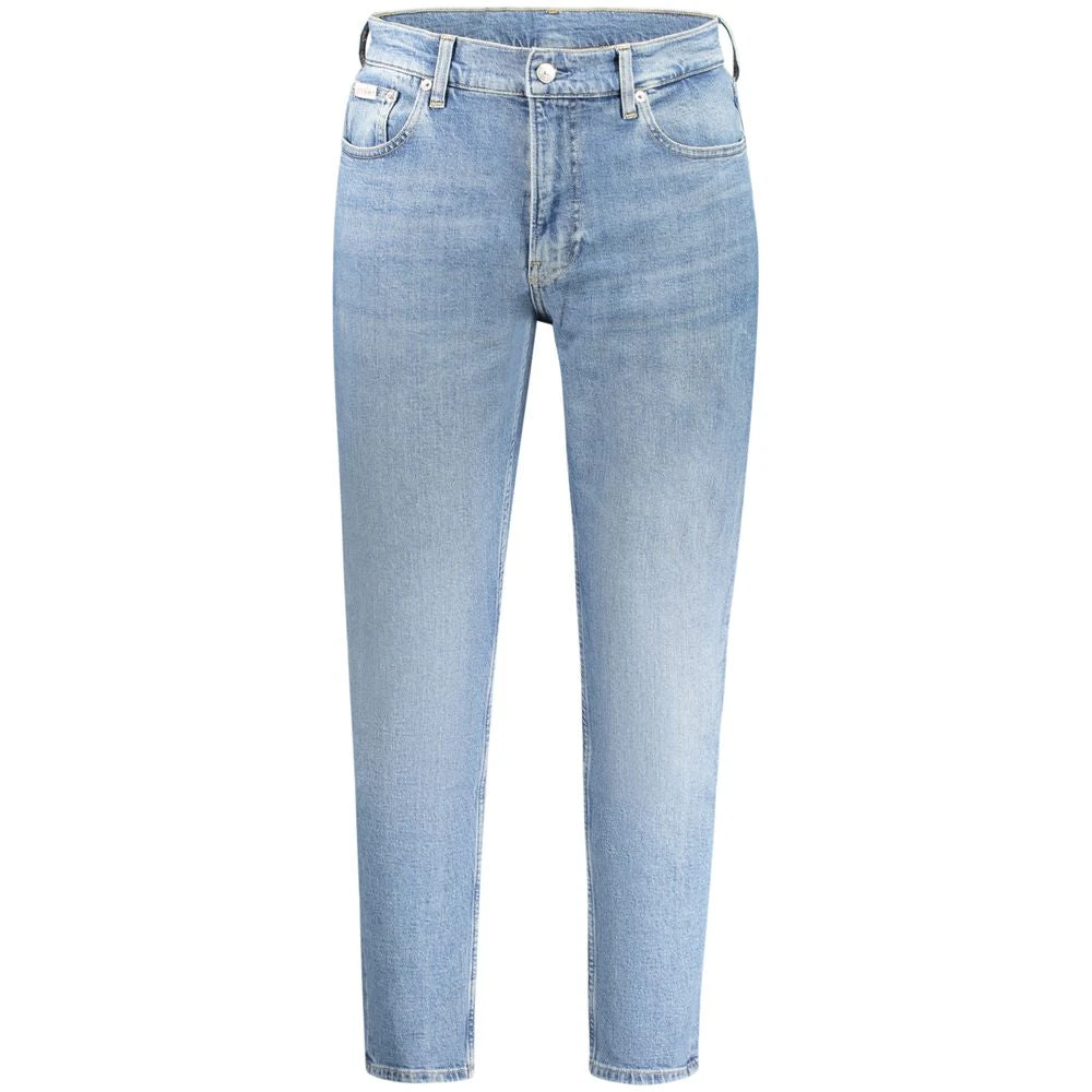 Calvin Klein Men's Blue Cotton Dad Jeans