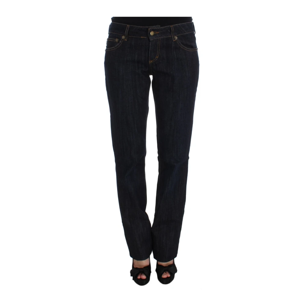 Roberto Cavalli Blauwe Katoenen Straight Fit Stretch Jeans Blue Dames