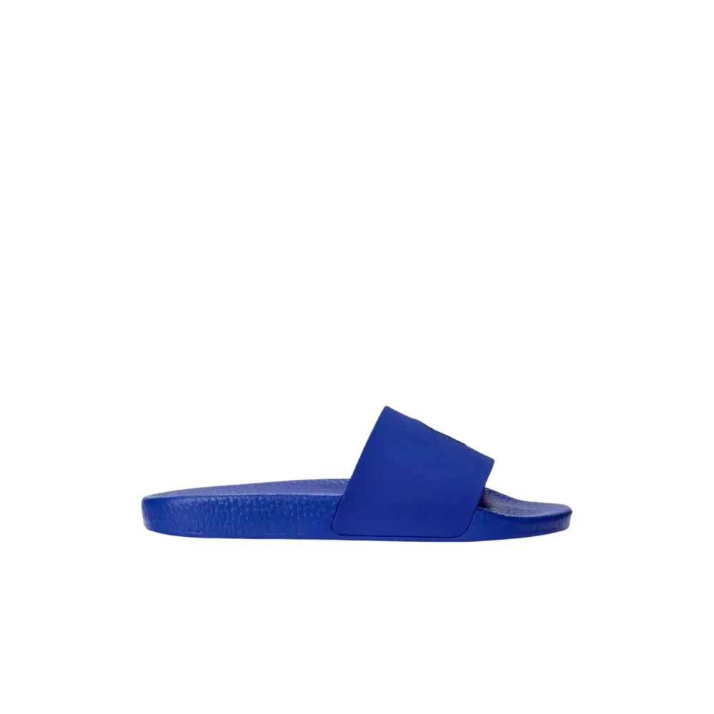Ralph Lauren Men's Blue Flip-Flops With Logo