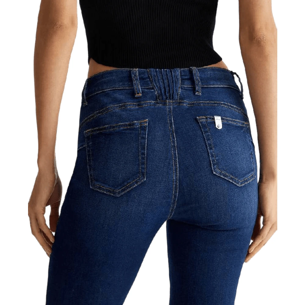 Liu Jo Flare Denim Jeans met Elastische Taille Blue Dames