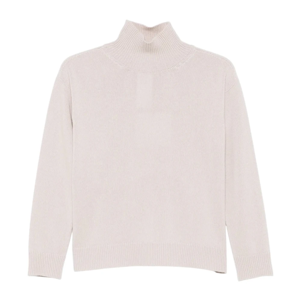 Max Mara Herr Beige Stickade Tröjor L, Kashmir, Stickad Tröja Löst Passform