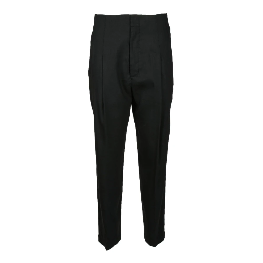 Dondup Elegante Linnenmix Stretchbroek Black Dames
