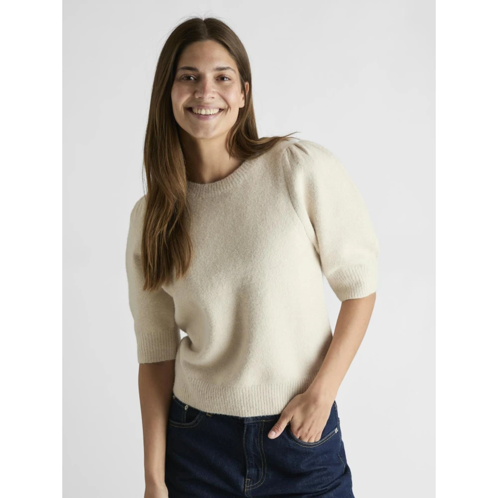 NEO NOIR Martha Bow Knit Trui Beige Dames
