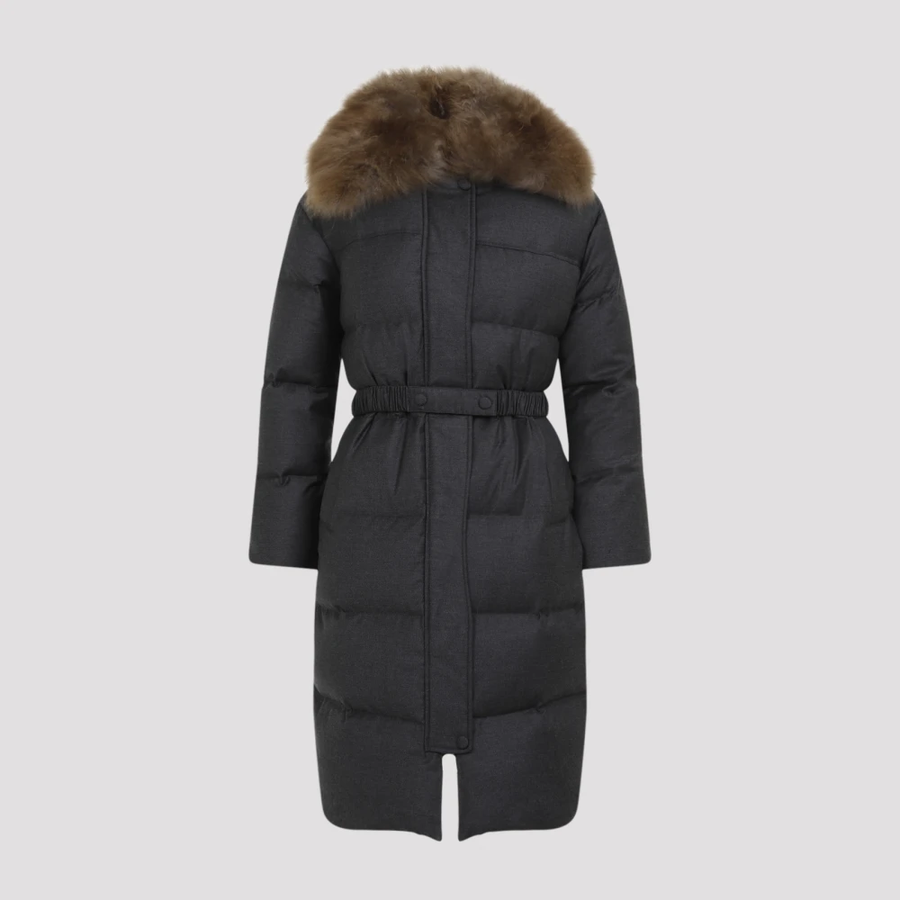 Yves Salomon Luxe Grijze Donsjas Aw24 Gray Dames