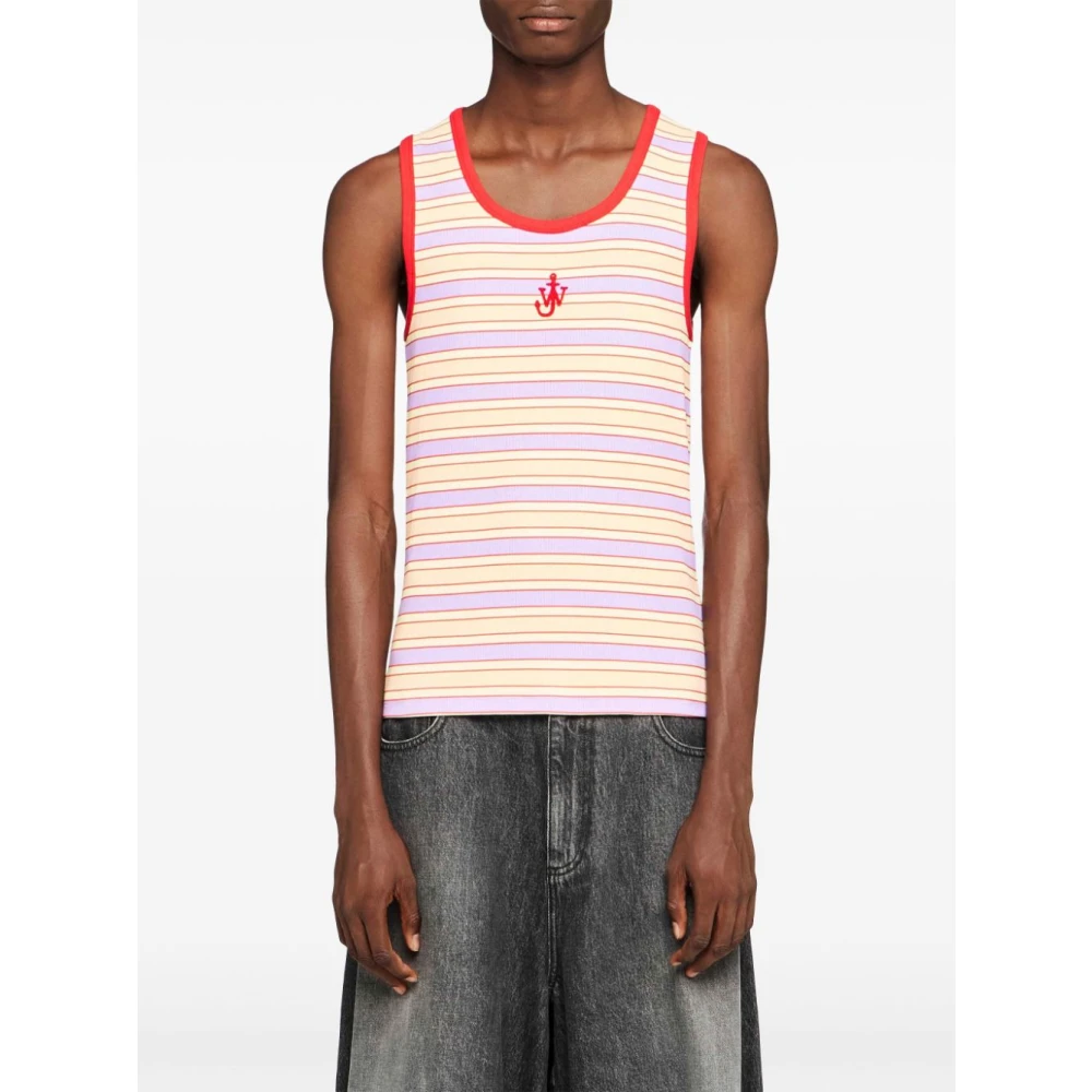 JW Anderson Roze Gestreepte Tanktop Multicolor Heren