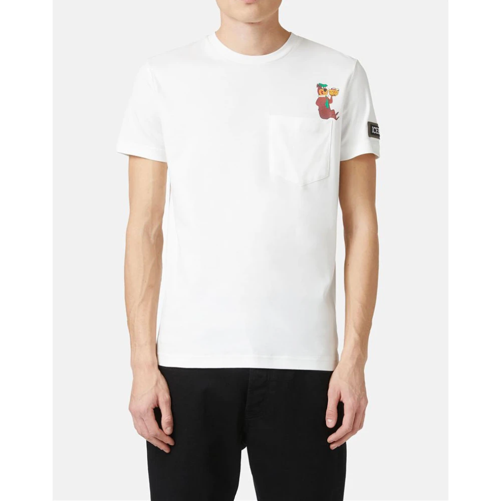Iceberg Katoenen T-shirt met Yogi Bear Beige Heren