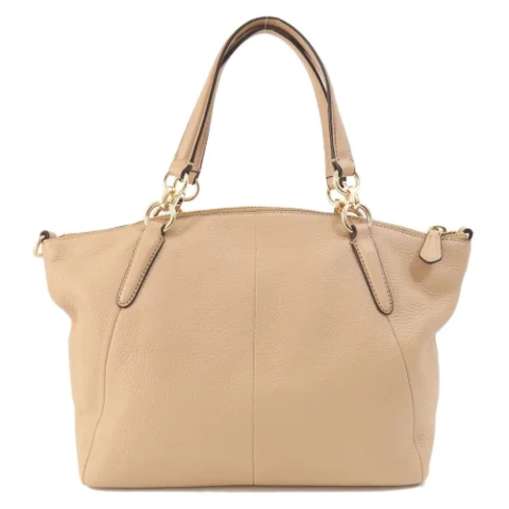 Coach Pre-owned Leather handbags Beige Dames