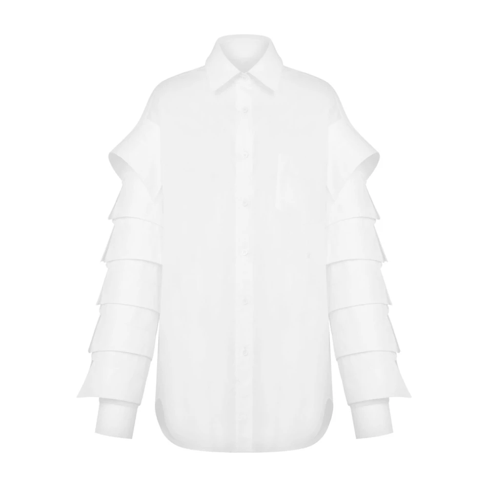 Moschino Witte Knoopsluiting Overhemd Lange Mouwen White Dames