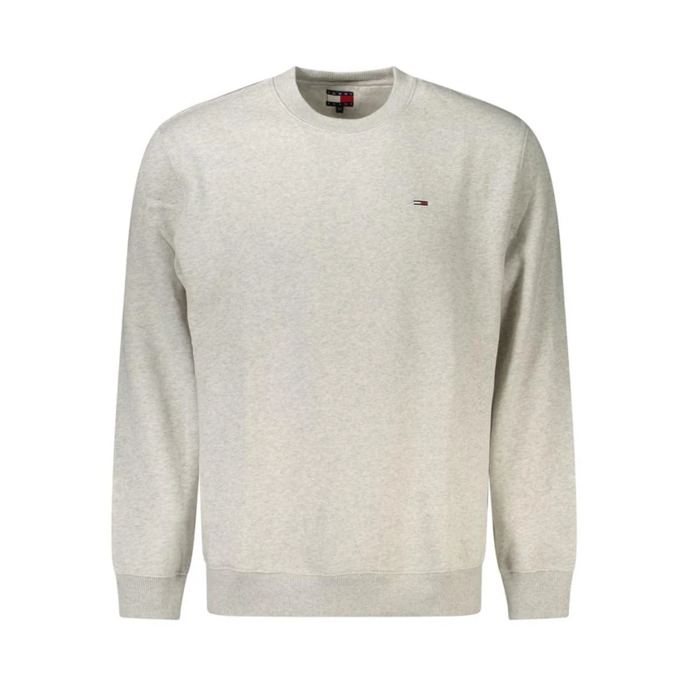 Tommy Hilfiger Men's Gray Round-Neck Knitwear, Xl, Cotton Crewneck Jumper
