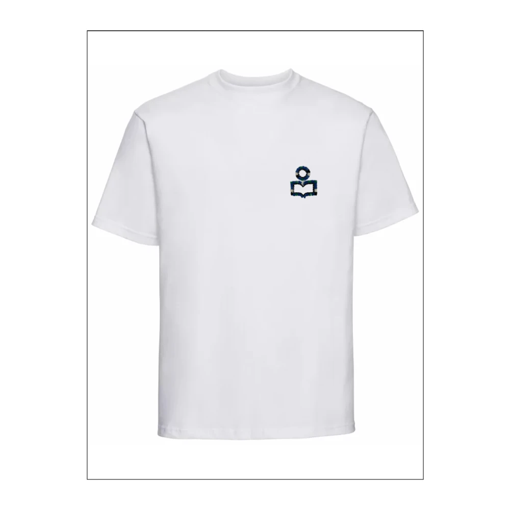 Isabel marant Geborduurd Logo T-Shirt White Heren