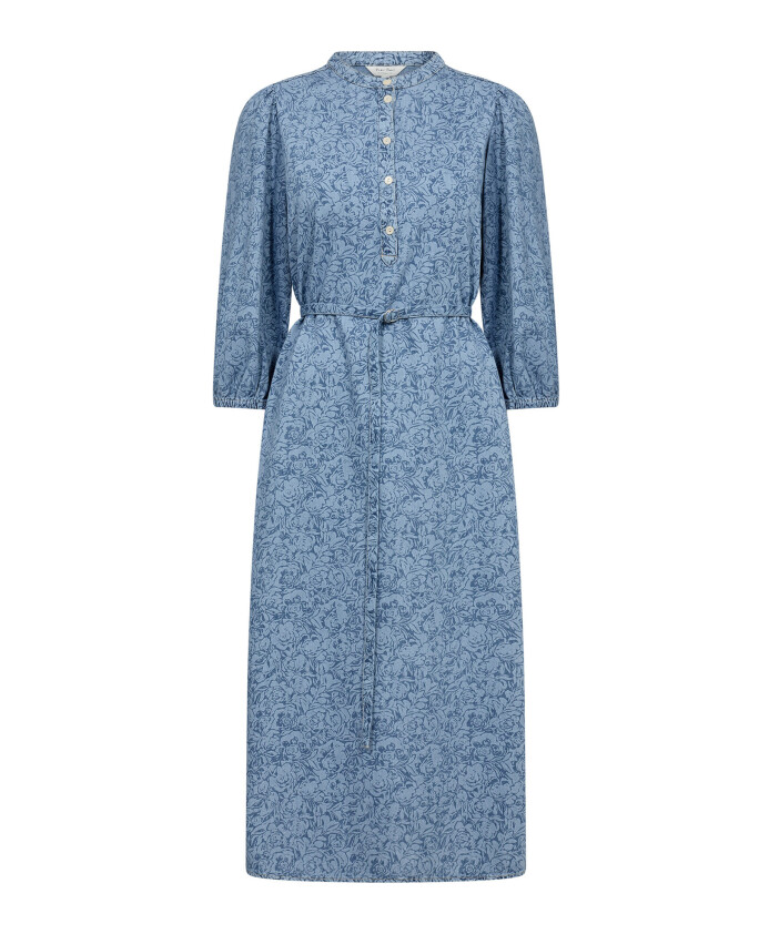 robe-en-jean-avec-manches-3-4-et-col-mandarin