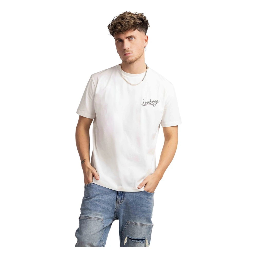 Hvit 5D T-skjorte for menn