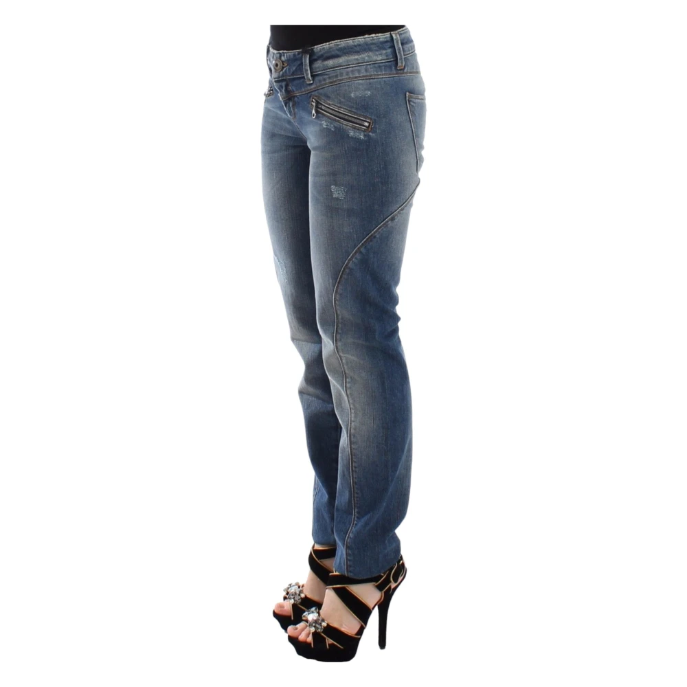 Ermanno Scervino Blauwe Slim-Fit Denim Jeans Blue Dames