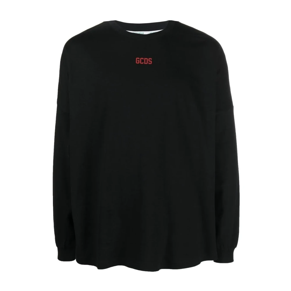 Gcds Zwarte Eco Logo Sweatshirt Casual Stijl Black Heren